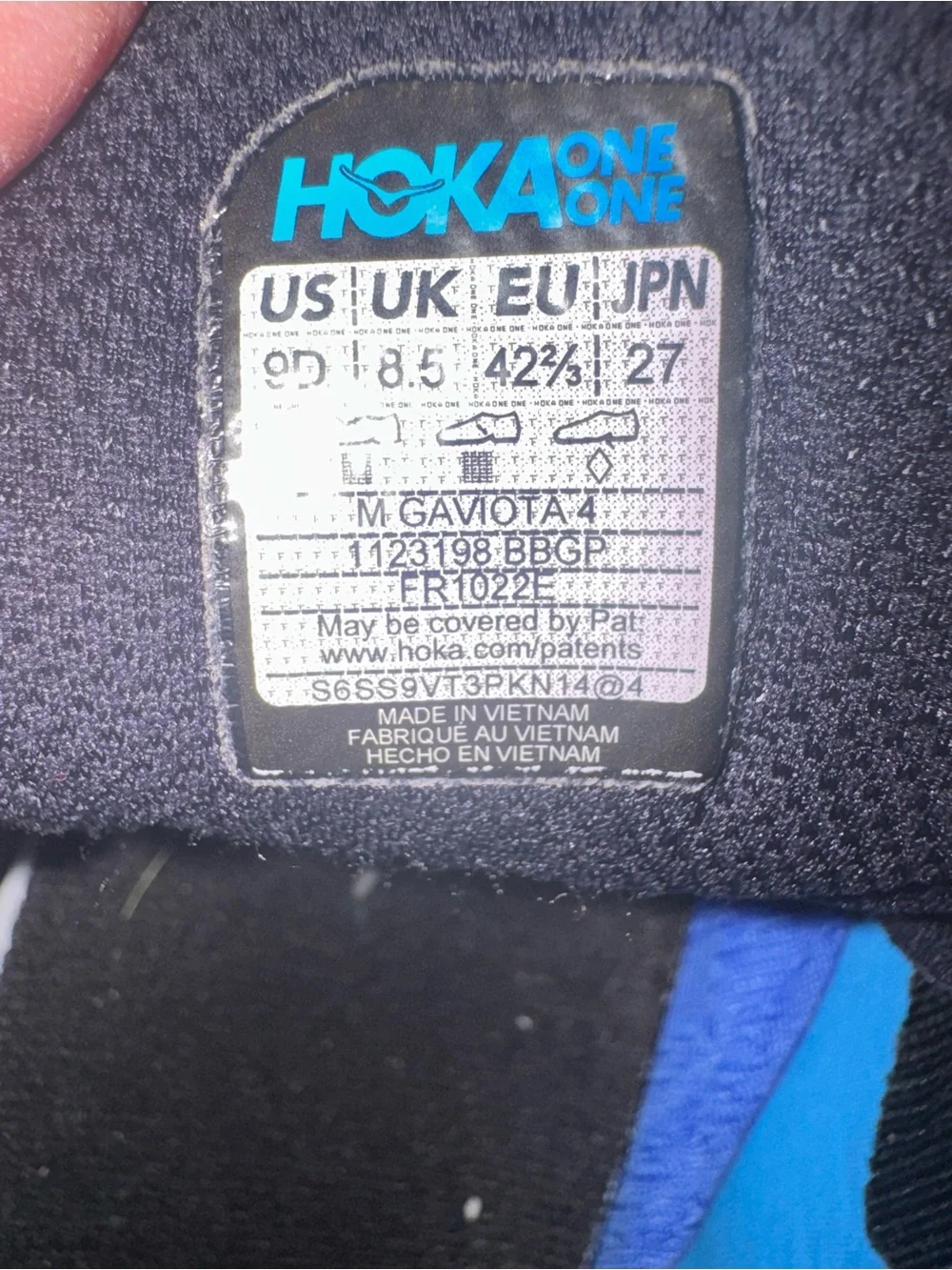 MEN’S HOKA ONE GAVIOTA 4 RUNNING SHOES SIZE 9D